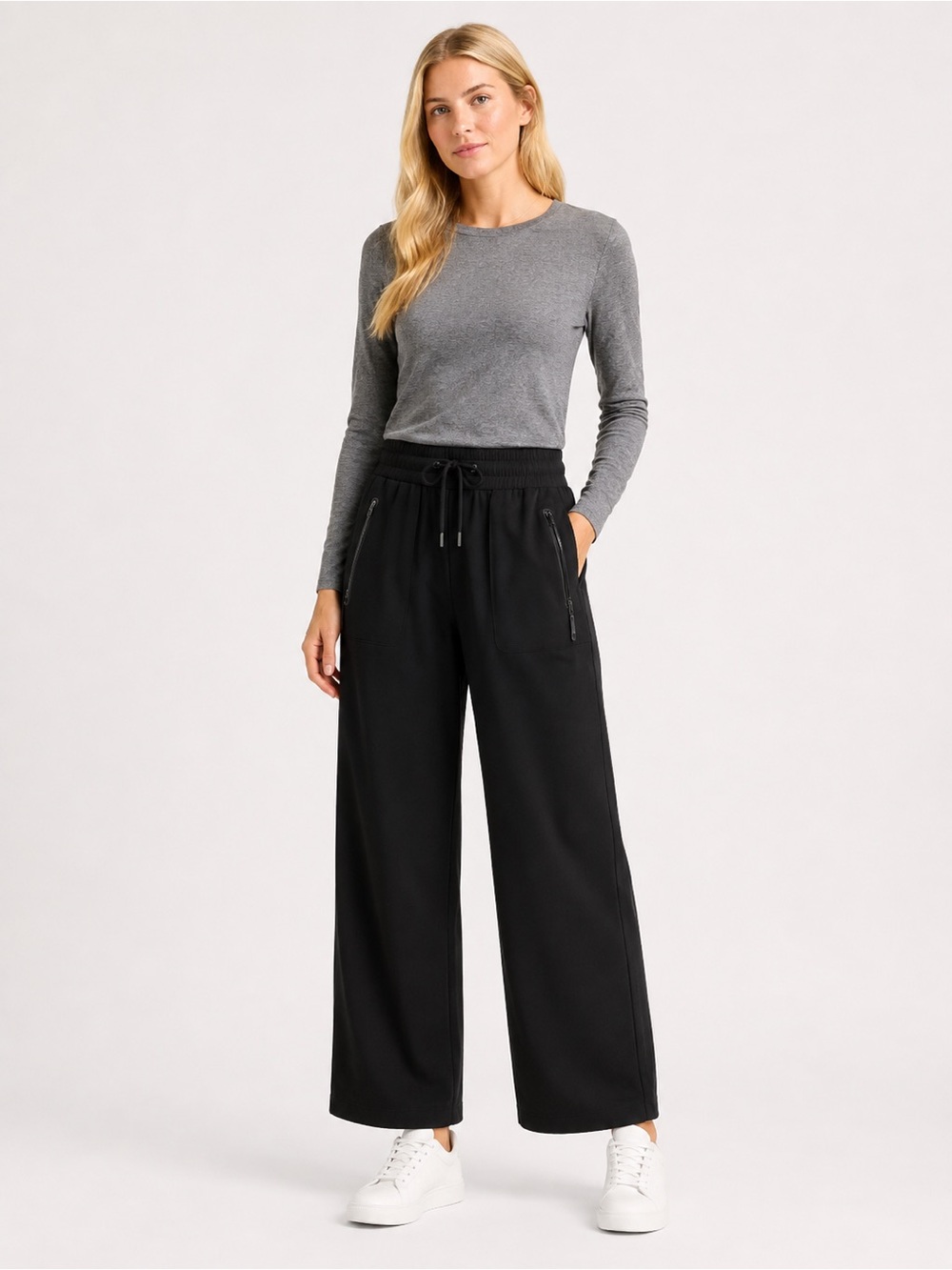 Athleta High Rise Wide leg Black Pants Women size 12